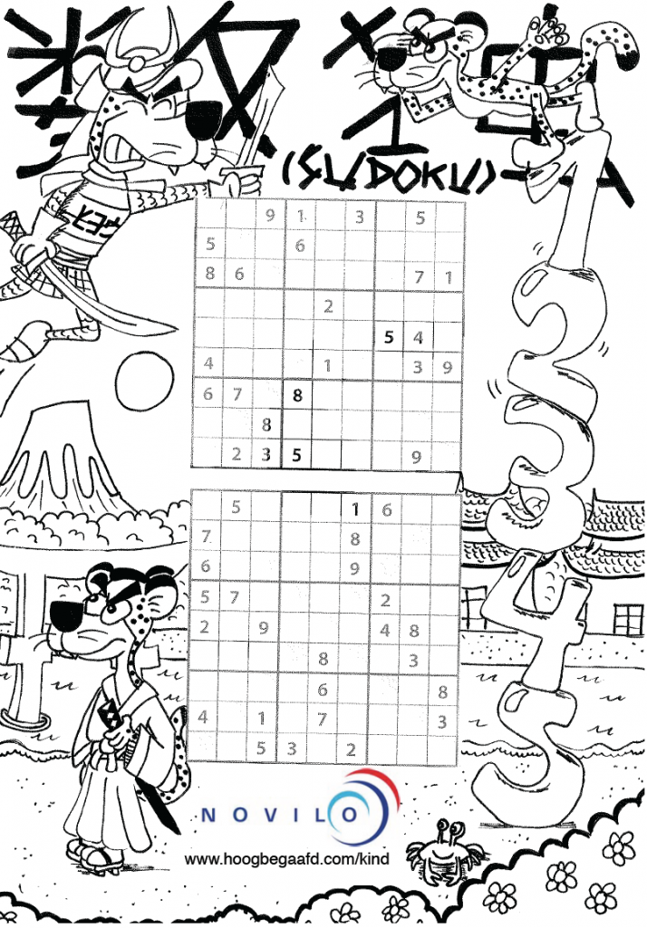 Kleurplaat Sudoku cheetah