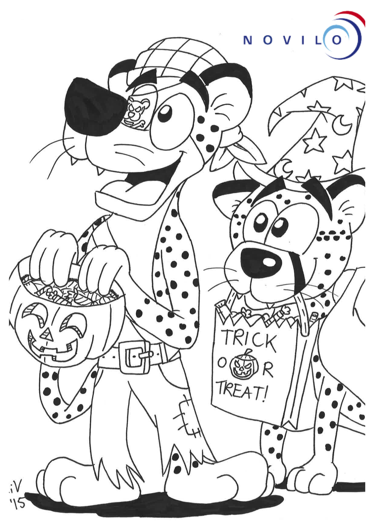 kleurplaat Halloween Cheetah